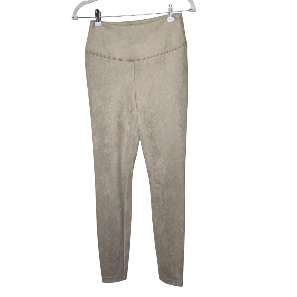 White House Black Market Runway Legging Faux Suede Size 4 Cream